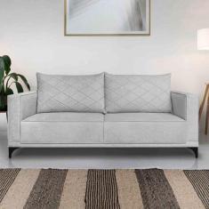 Sofá Living 2 Lugares com Pés de Ferro Almofadas Soltas 160cm Neso Bou