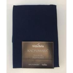 Lençol Queen com Elástico Vida Bela 200 Fios Kacyumara,  Azul Marinho
