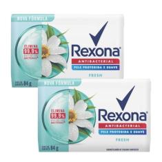 Kit 2 Sabonete em Barra Rexona Antibacterial Fresh com 84g