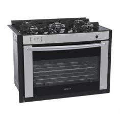 Fogao a gas de embutir gaudi prisma vitreo bl 5q inox gas glp - Venax,