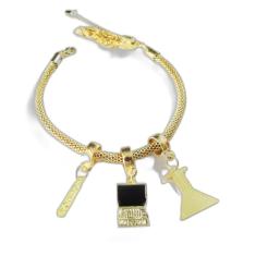 Pulseira Química Placa Computador Folheado A Ouro 18k