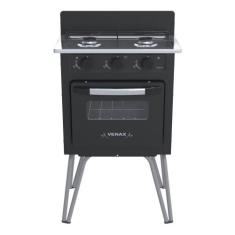 Fogão Portátil 2 Bocas Venax Gemini Vetrô Gás GLP Preto Fosco