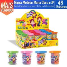 Kit 48 Massa de Modelar Massinha Colorida Maria Clara e JP Slime 3 Cor