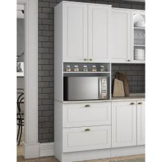 Torre Quente 2 Portas 2 Gavetas Nicho para Forno Emily Henn Branco Fosco