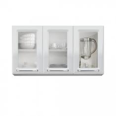 Armário Aéreo 3 Portas de Vidro Luce Itatiaia Branco