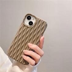 Capa de telefone com padrão rômbico de luxo para iphone 14 Pro Max 13 11 12 Pro Max Silicone macio TPU capa traseira, marrom, para iPhone 13