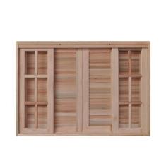 Janela de Madeira Veneziana 100x140cm 6 Folhas Rodam Marroml