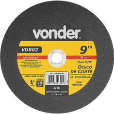 Disco de corte 228,6x3,0x22,22 2 telas para aço carbono vdr02 - Vonder