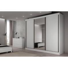 Guarda Roupa Casal 3 Portas E 6 Gavetas Diamond-Toulon Plus Branco - Novo Horizonte