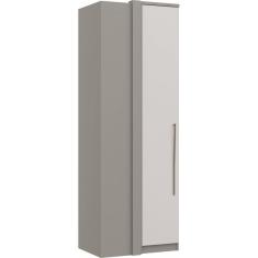 Guarda-Roupa de Canto Reto 1 Porta Elegance Móveis Castro Niquel/Blanc