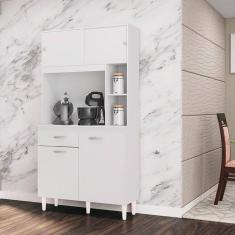 Armário Para Cozinha Ambiente Kit Duda 90 Cm Branco - Poquema