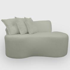 Sofá Pequeno Orgânico 2 lugares living 145 Cm Sala Recepção Clinica Consultório Bouclé