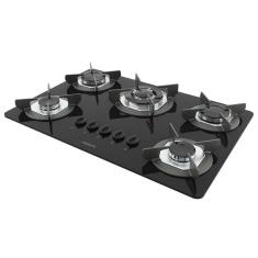 Cooktop Fogatti Safe Ferro Fundido 5 Bocas Tripla Chama Glp Preto Bivolt