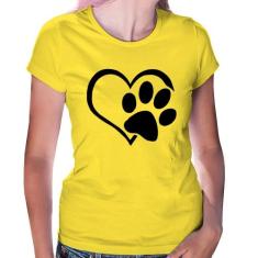 Baby Look Coração Patinha - Foca na Moda, Amarelo, GG