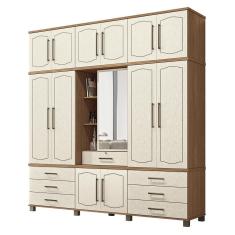 Guarda Roupa Casal Londres Capelinha 13.7 13 Portas 7 Gavetas com Espelho - Santos Andirá