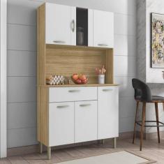 Armário de Cozinha Compacta 6 Portas 1 Gaveta Pan - Kit's Paraná, Frei