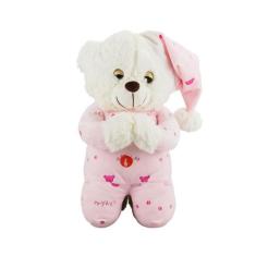 Urso Pijama Rosa Reza 36Cm - Pelúcia - Fofy Toys
