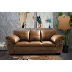 Sofá de Couro Legítimo 3 Lugares 2,10m Cama inBox Monterrey.