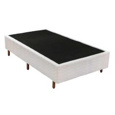 Cama Box Base Solteiro Universal Bordado White (88x188x25) - Polar