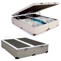 Cama Box Baú Queen Bipartido Sintético Sereneprime Branco 158x198x44