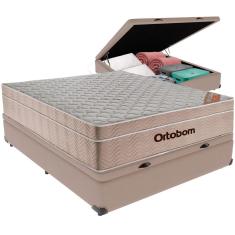 Cama Box Baú E Colchão Airtech Springpocket Molas Ensacadas Viúvo Ortobom Viúvo Bege