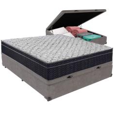 Cama Box Baú E Colchão Airtech 150 Espuma D45 Viúvo Ortobom Viúvo Cinza