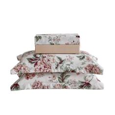 Jogo de Lençol Queen 4 Peças Percal 300 Fios Roma Estampado - Bella Pr