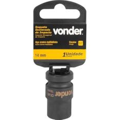 Soquete Sextavado Impacto Encaixe 1/2" 14mm Aço Cromo Vonder