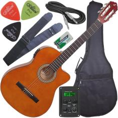 Kit Violão Flat Eletroacústico Linden Nf14 Ceq Nt Giannini