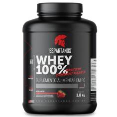 Whey Protein Concentrado 100% Pure 1800g WPC 80 - Espartanos,  Morango