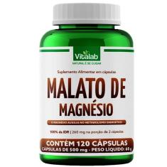 Malato de Magnésio Vitalab 500mg 120 Cápsulas