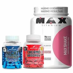 Combo Max Shake 400g Vitamina de Frutas + Thermo Abdomen + Night Abdomen - Bodyaction