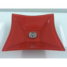 Cuba de Vidro Bergan - Sulle 41 x 31,5 cm 10 mm Vermelho