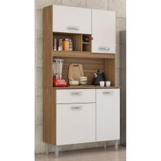 Kit Cozinha Compacta 04 Portas 01 Gaveta Malta Amendola Branco Demóbile