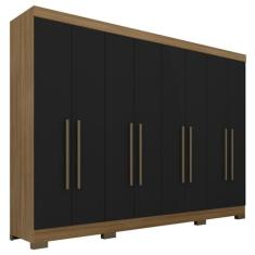 Guarda Roupa Casal 8 Portas 2 Gav Natasha Boreal/preto - M. Arapongas Boreal/preto Fosco