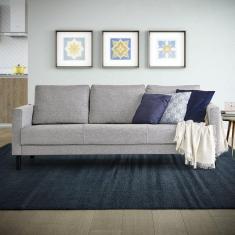 Sofá 3 Lugares com Usb em Linho Antúrio Cabecasa Madeiramadeira Cinza