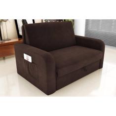 Sofá Cama Daiane Suede Marrom B256 - Matrix