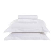 Jogo de Cama Buettner King Percal 1000 Fios Dobra Feita 4 peças Branco