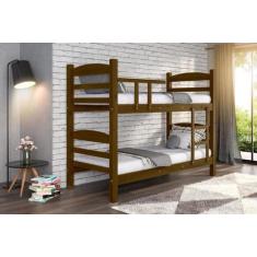 Beliche RETA Madeira Maciça Cor IMBUIA - Mundo Das Beliches