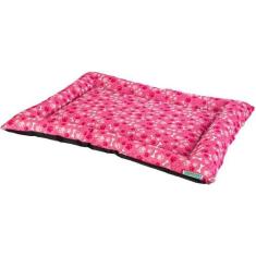 Cama colchonete conforto luxo com zipper, cor rosa com ossinho - Karpp