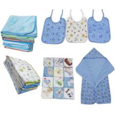 Enxoval De Bebê -10 Fraldas + 3 Cueiros + 2 Toalha de Banho/ MASC E FE