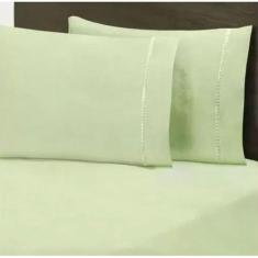 Jogo Lençol Algodão Casal Queen Ponto Palito 4 Pecas Percal - Bordados