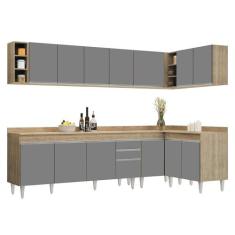 Armário de Cozinha Modulado de Canto 7 Peças CP35 Balcão com Tampo Cas