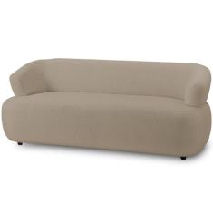 Sofá 3 Lugares Orgânico Para Sala Living 198cm Florea M05 Bouclê Bege 