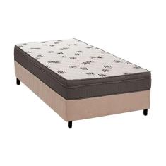 Cama Box Solteiro: Colchão Espuma D45 Ortobom Light Ortopilow + Base Crc Suede Clean(88X188)