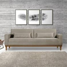 Sofá Living Valência 2,20mt C/base Madeira de Reflorestamento - Espuma