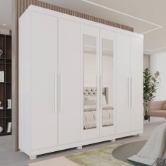 Guarda-roupa Casal 6 Portas 3 Gavetas com Espelho com Pés Roma Espresso Móveis