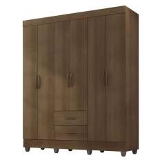 Guarda Roupa Casal Lite 6 Portas Carvalho Oak - Móveis Leão