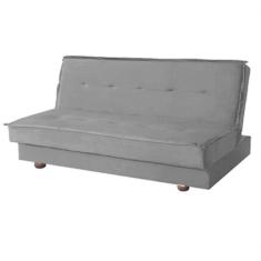 Sofá Cama Diamante 2 Lugares 180cm Aifos Tecido Suede Cor Cinza