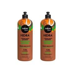 Creme Para Pentear Salon Line 1Kg Hidra Coco - Kit Com 2Un